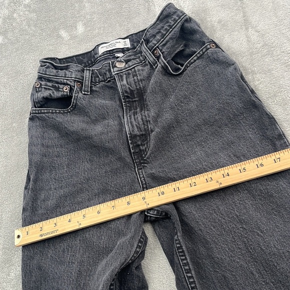 Abercrombie & Fitch 25, 0 Short Curve Love Gray , Charcoal Black 90s Straight HR - Picture 6 of 15
